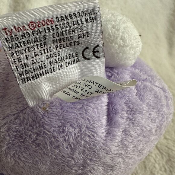 Ty Pluffies Twitches Bunny Rabbit Tylux Plush Stuffed Animal 2006 Easter Spring - Picture 6 of 6